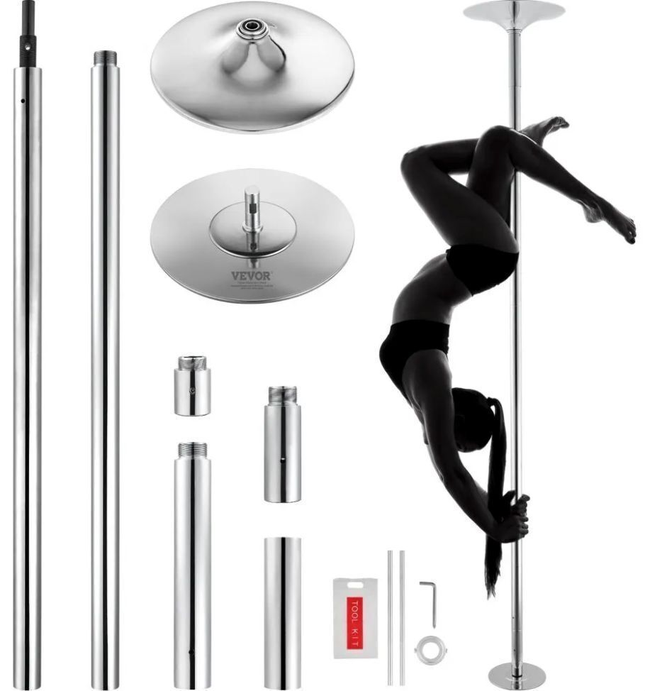 VEVOR 2-in-1 Spinning & Static Dancing Pole Kit, 45mm Heavy-Duty Stainless Steel, Height Adjustable - Image 1 - Lot 127