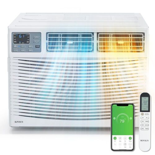 ROVSUN 8,000 BTU 115V Window Air Conditioner with Heat & Wifi/APP & Install Kit - Lot 64