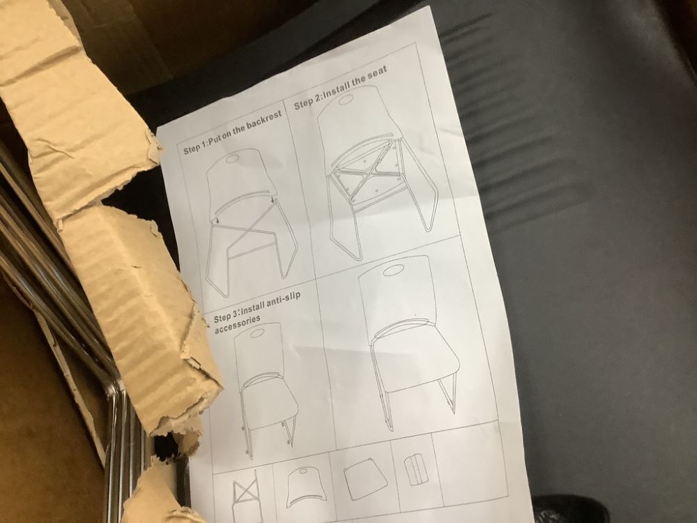 4 Pack Stackable Plastic Office Chairs - Image 3 - Lot 130