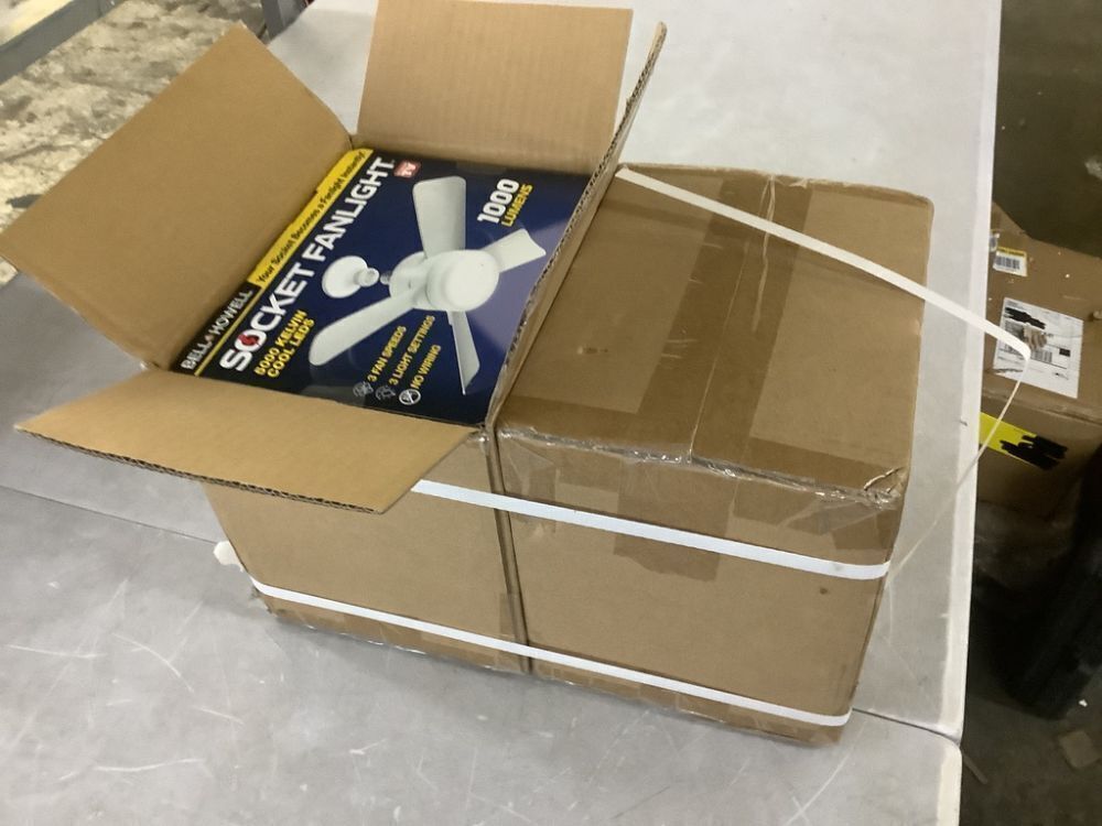 Lot of (2) Bell + Howell Socket Ceiling Fan with Light and Remote Control 1000 Lumens - Image 4 - Lot 214