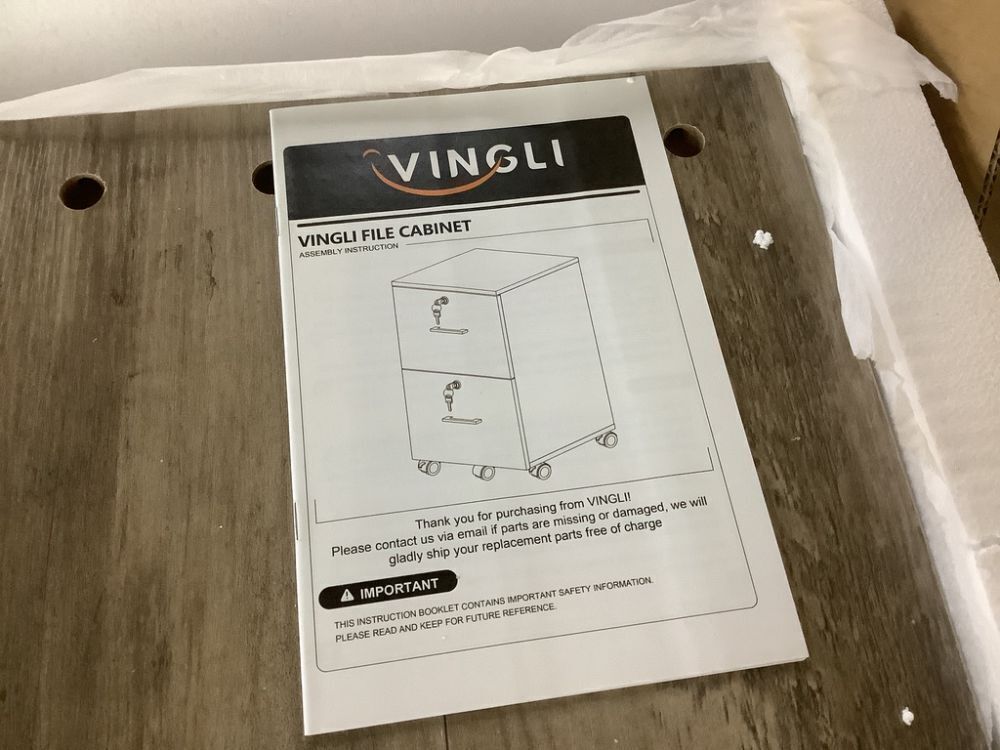 VINGLI 2-Drawer Wood File Cabinet with Lock - Image 4 - Lot 217