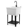 ROVSUN 24" x 24" Plastic Utility Sink with Storage Shelf - Thumbnail 1