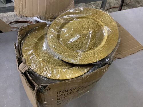 Round Gold Charger Plates, 50pc - Lot 328