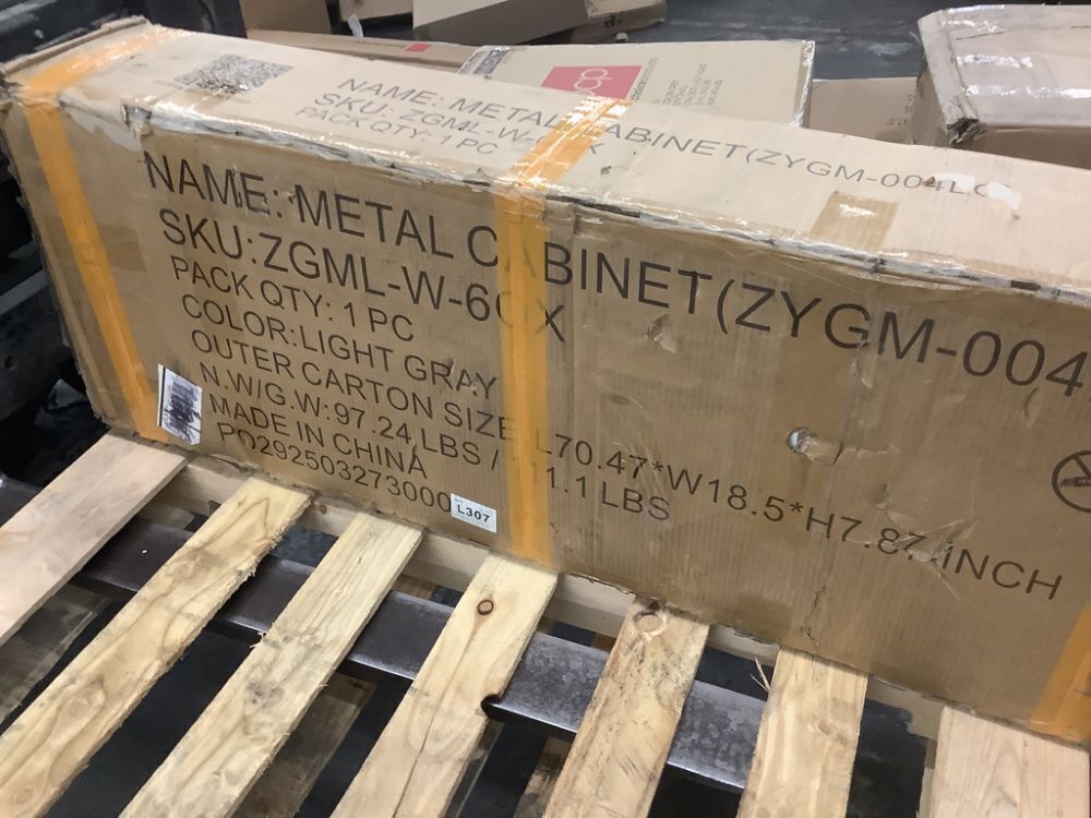 Metal Storage Lockers with 6 Doors, Light Grey - Image 7 - Lot 61