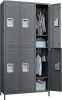 Metal Storage Lockers with 6 Doors, Dark Grey - Thumbnail 1