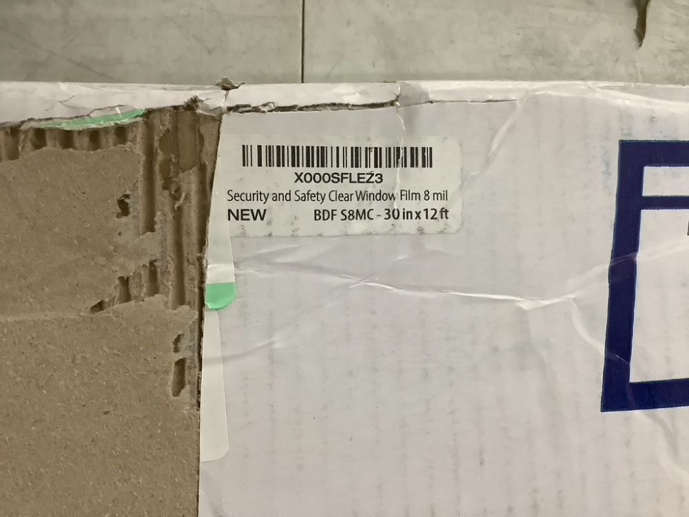 Security and Safety Clear Window Film 8 mil 20" x 12' - Image 3 - Lot 672