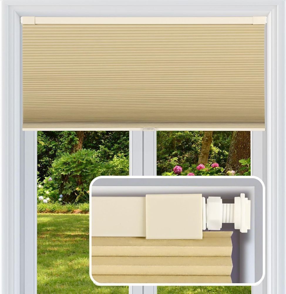 Blackout Cordless Cellular Shades, Light Cream 34"W x 64"H - Image 1 - Lot 673