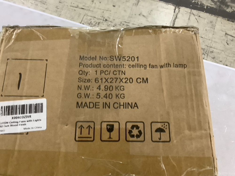 52" Ceiling Fan with Light - Image 8 - Lot 376