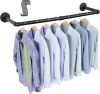 Industrial Pipe Clothes Rack, Wall Mounted - Thumbnail 1
