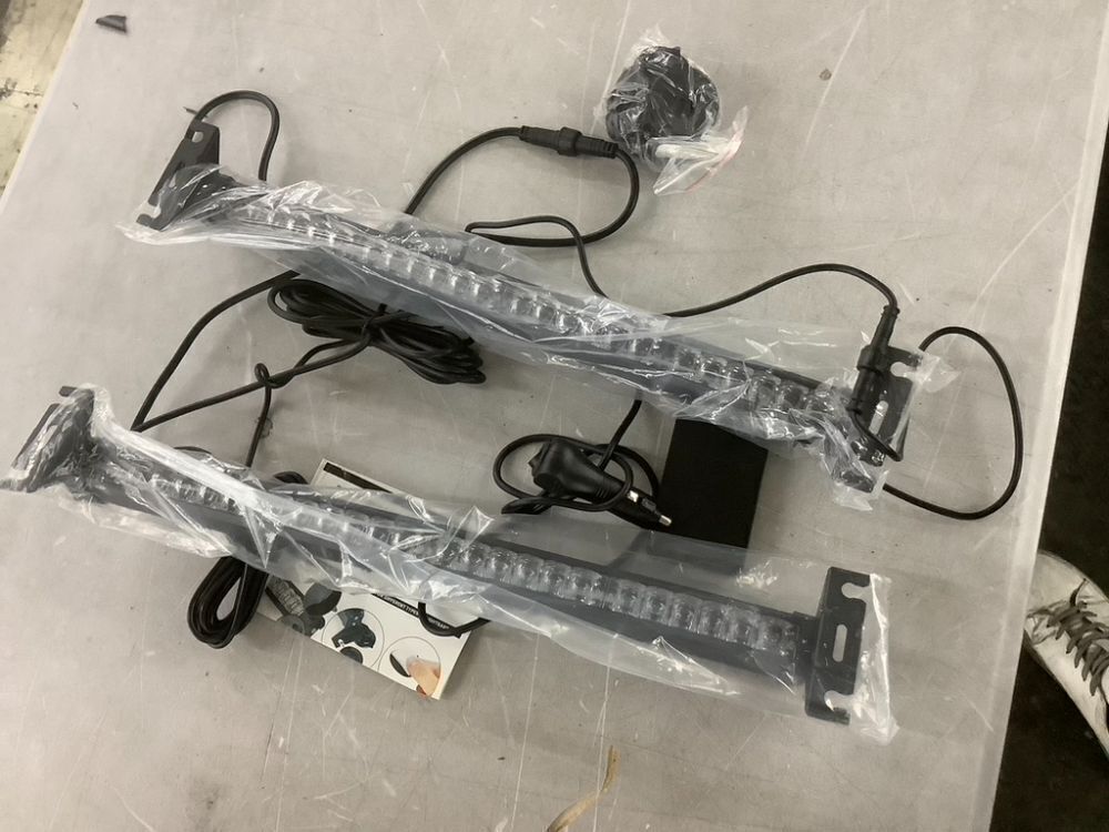 LUMENIX LED Traffic Advisor Strobe Light Bar w/Controller 19 Inch, Amber White, 2 Pack - Image 5 - Lot 786