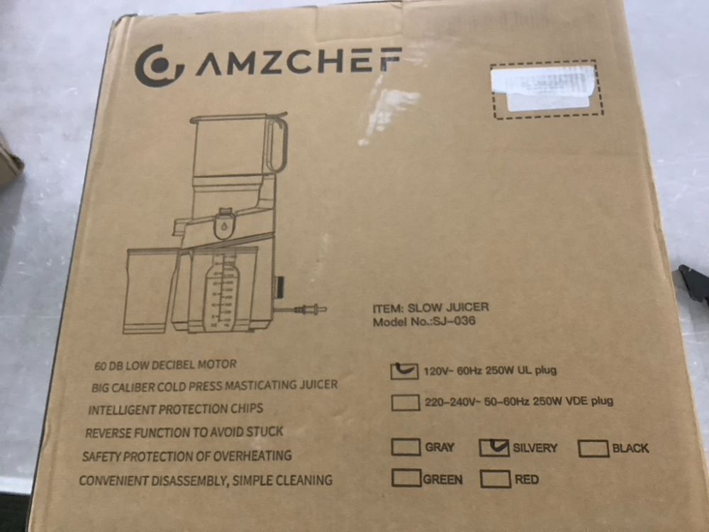 AMZCHEF 5.8" Extra Self-Feeding Cold Press Juicer with Large Auger & Triple Strainers - Image 2 - Lot 185