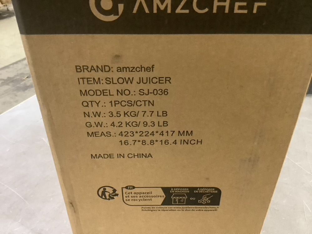 AMZCHEF 5.8" Extra Self-Feeding Cold Press Juicer with Large Auger & Triple Strainers - Image 7 - Lot 185