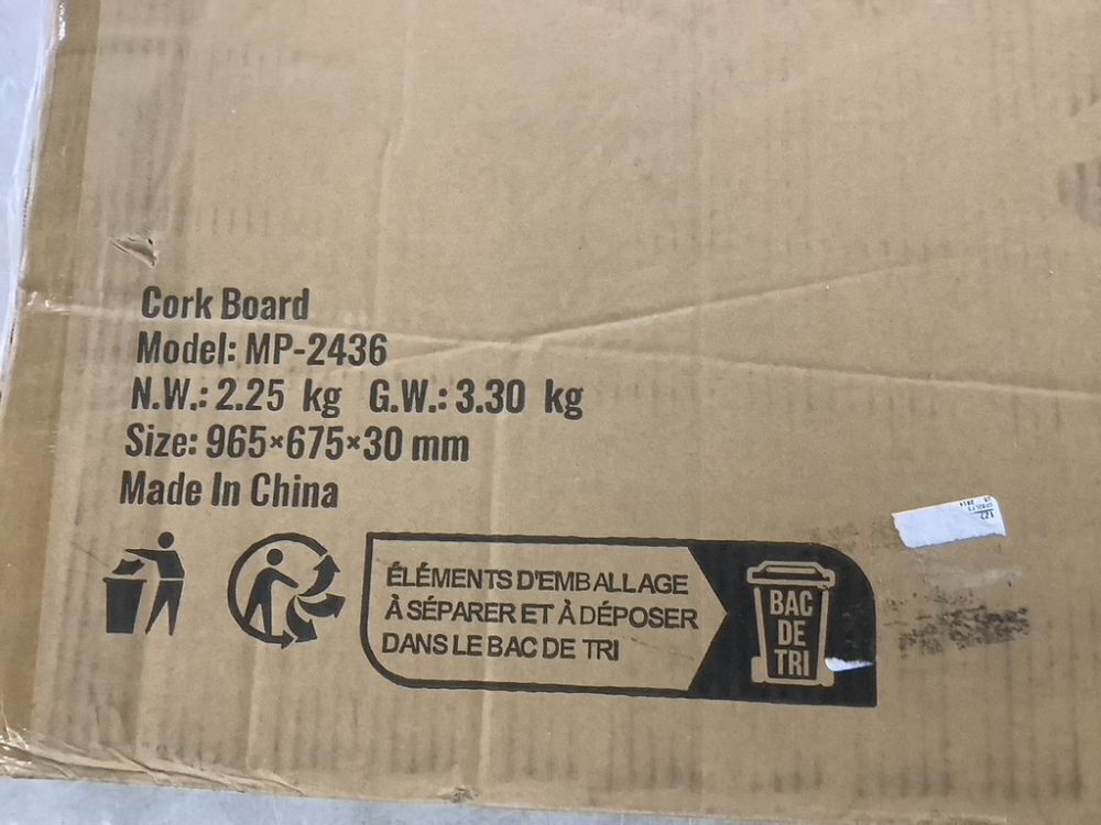 VEVOR Cork Board, 36" x 24" - Image 6 - Lot 484