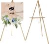DJAR 63" Wooden Easel Stand for Sign, Gold - Thumbnail 1