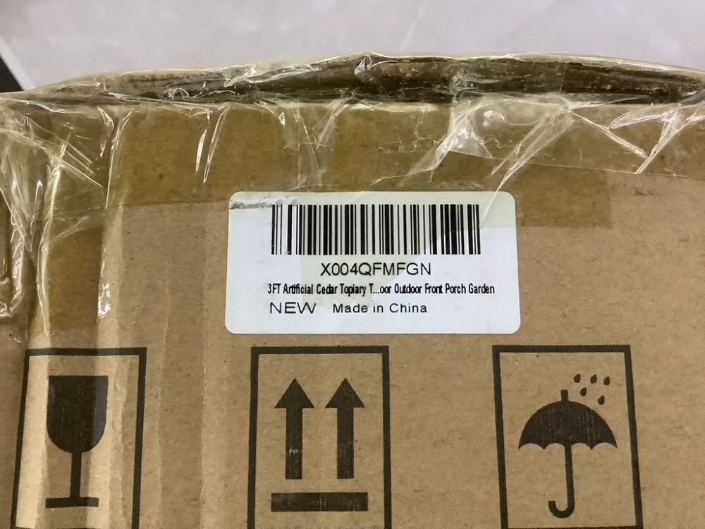 3FT Artificial Cedar Topiary Trees with Ground Spike, Set of 2 - Image 9 - Lot 285