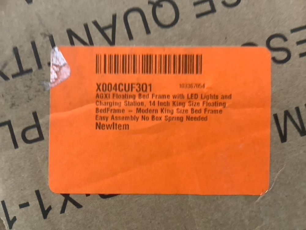 Floating Bed Frame with LED Lights and Charging Station, 14 Inch King Size - Image 6 - Lot 292