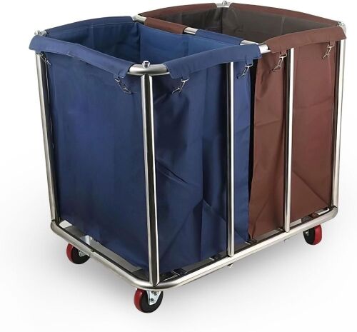 Commercial Laundry Cart with Wheels, 440lb Capacity - Lot 195