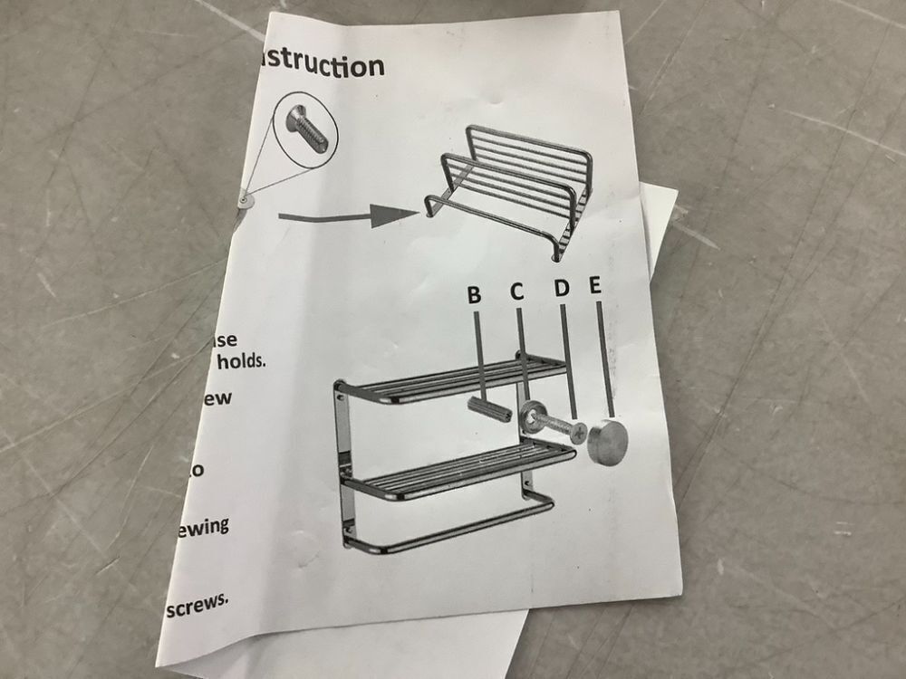 2-Tier Towel Rack Floating Shelf with Towel Bar - Image 5 - Lot 592