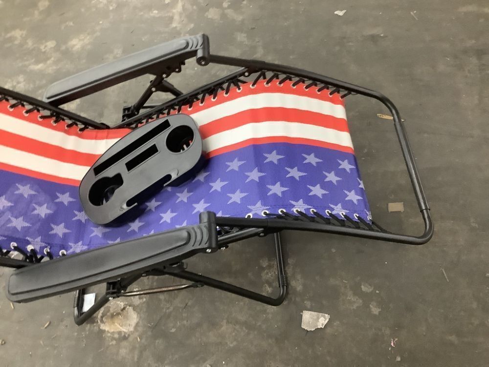 Folding Zero Gravity Recliner Patio Lounge Chair w/ Canopy, Side Tray - Image 3 - Lot 317