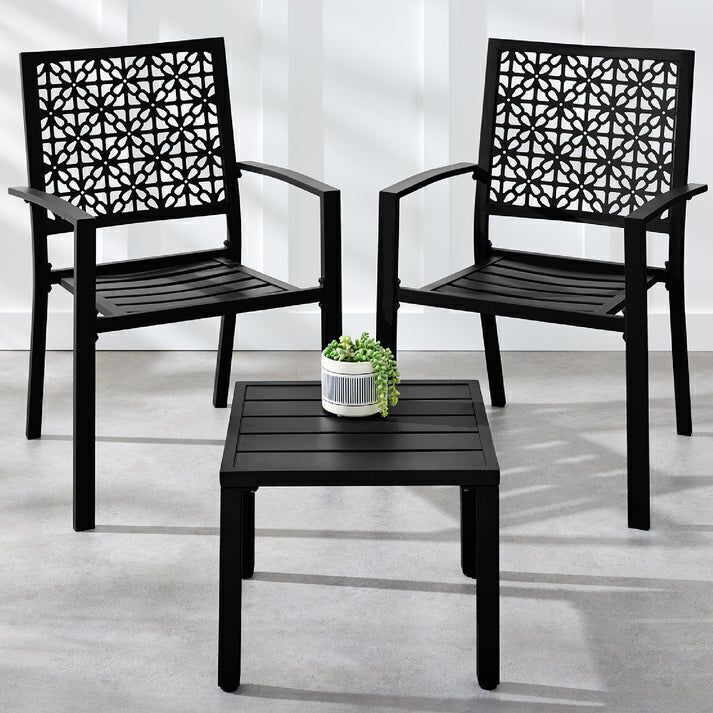 3-Piece Stackable Steel Outdoor Conversation Bistro Set - Image 1 - Lot 319