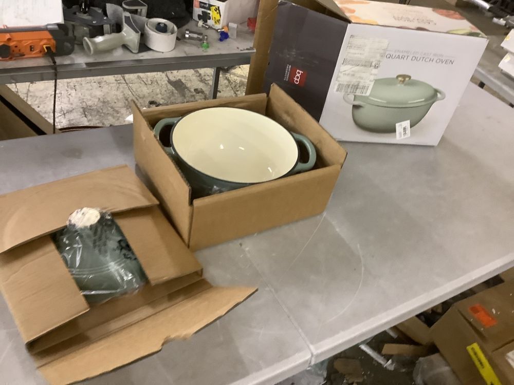 Cast-Iron Dutch Oven Kitchen Cookware w/ Enamel, Handles - 6qt - Image 2 - Lot 322