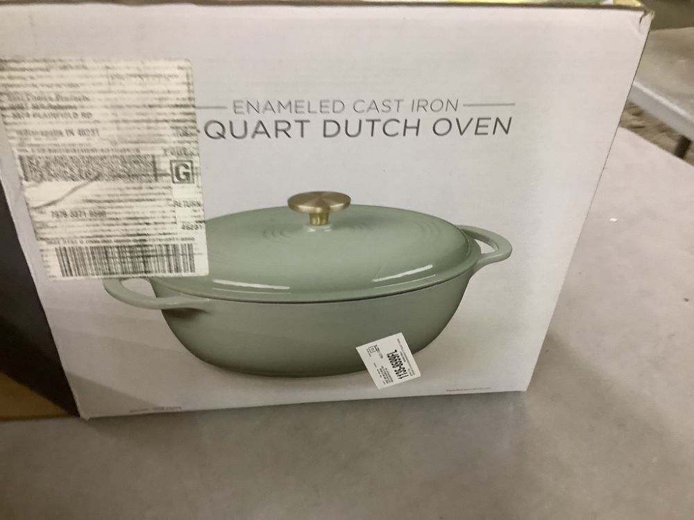 Cast-Iron Dutch Oven Kitchen Cookware w/ Enamel, Handles - 6qt - Image 5 - Lot 322