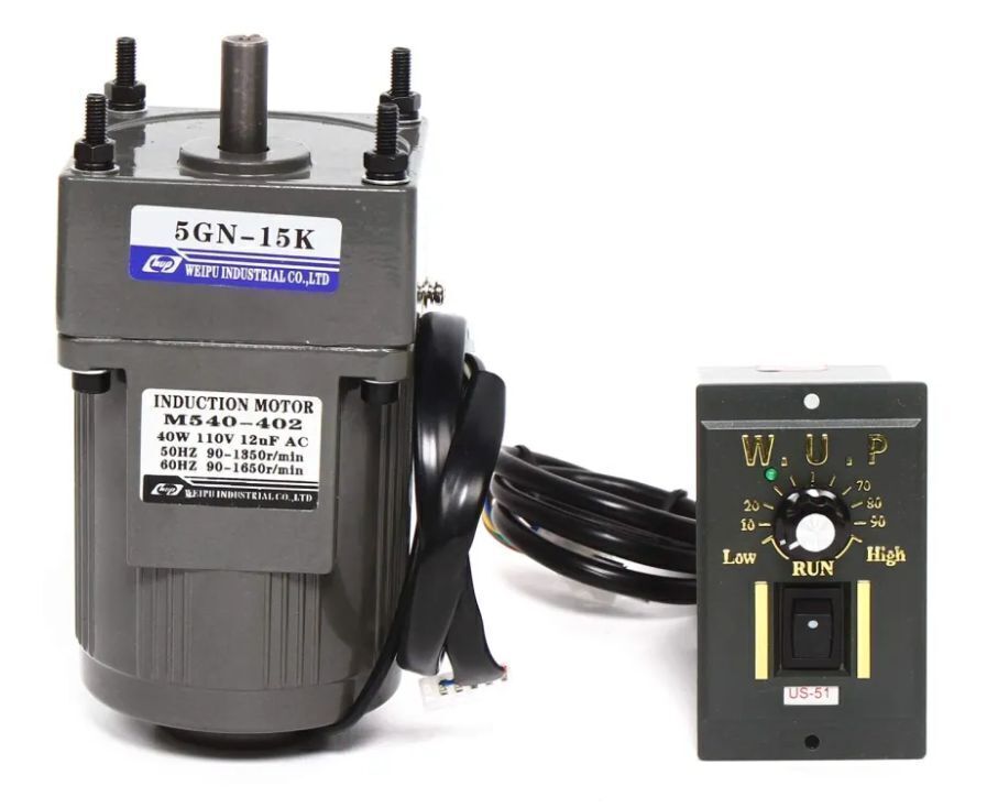 110V 40W 15K AC Gear Motor High Torque Electric Gear Motor with Speed Reduction Controller 1:15 90RPM - Image 1 - Lot 684