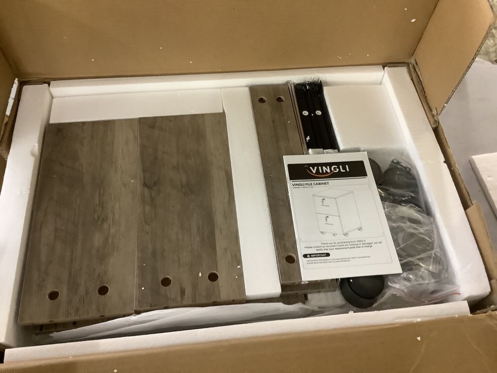 VINGLI 2-Drawer Wood File Cabinet with Lock - Image 3 - Lot 685