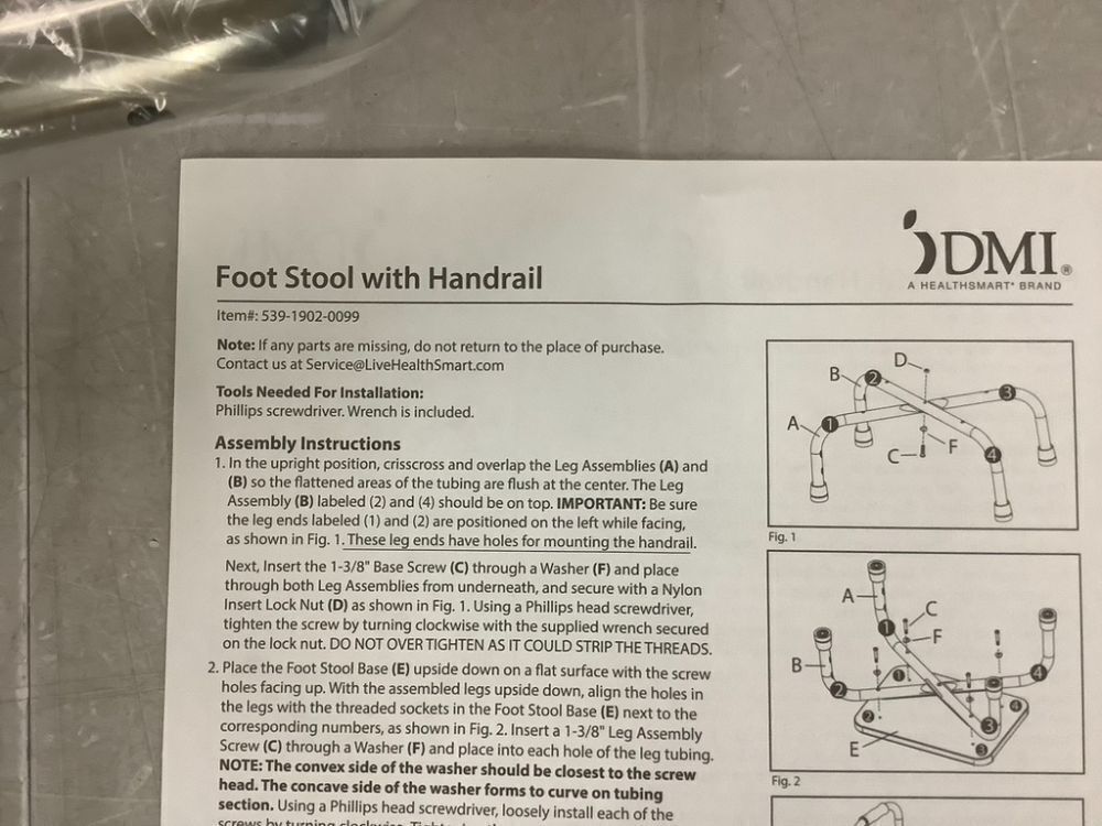 DMI Step Stool with Handle and Non Skid Rubber Platform, 300lb Capacity, 17.3"D x 12.3"W x 34"H with 9.5 Inch Step Up - Image 6 - Lot 607