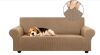 Stretch Loveseat Sofa Cover Slipcover, Camel, 55-79" - Thumbnail 1