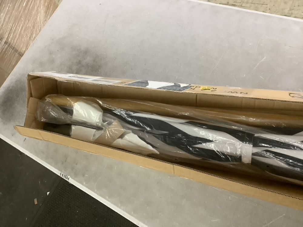 7ft Patio Umbrella, Black Striped with Fringe - Image 3 - Lot 704