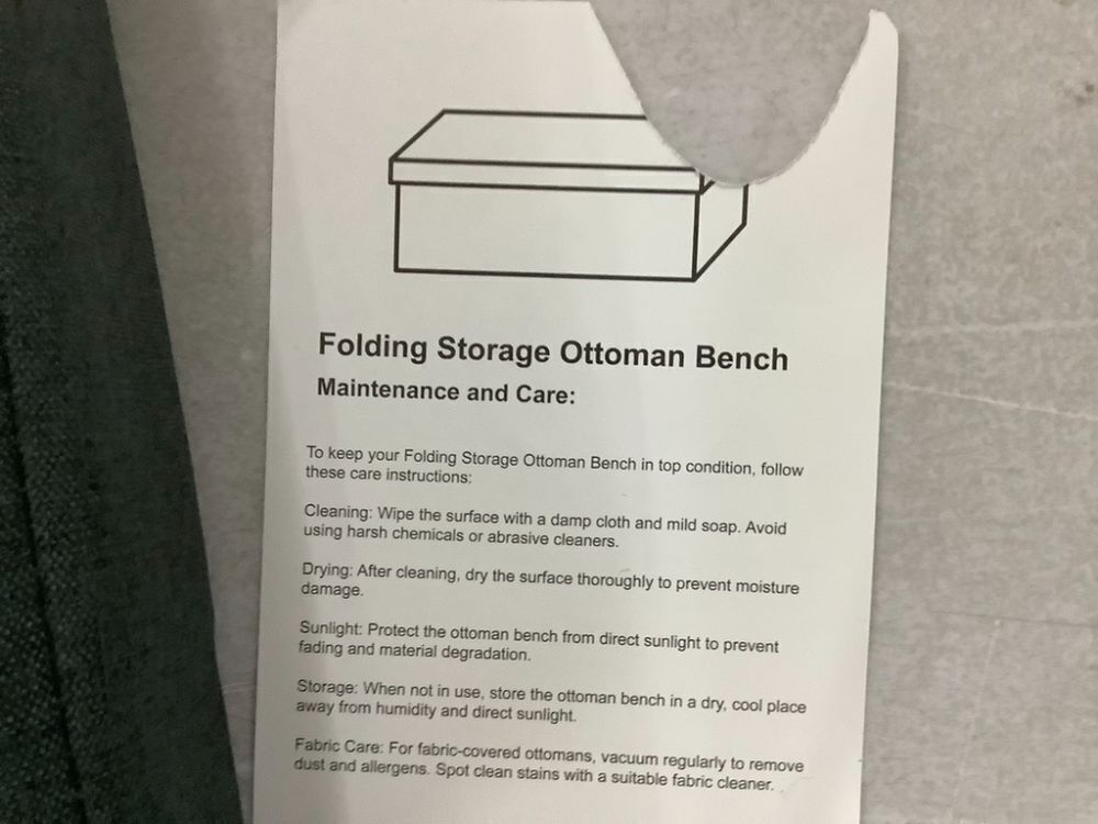 Folding Storage Ottoman Bench - Image 4 - Lot 302