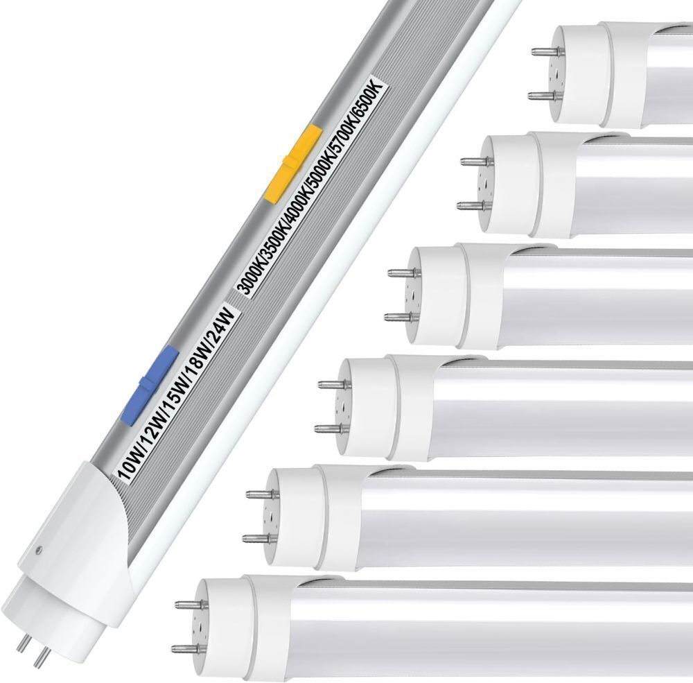 T8 LED Tube Light Bulbs 4 Foot, 5 Power & 6CCT Selectable, 6 Pack - Image 1 - Lot 703