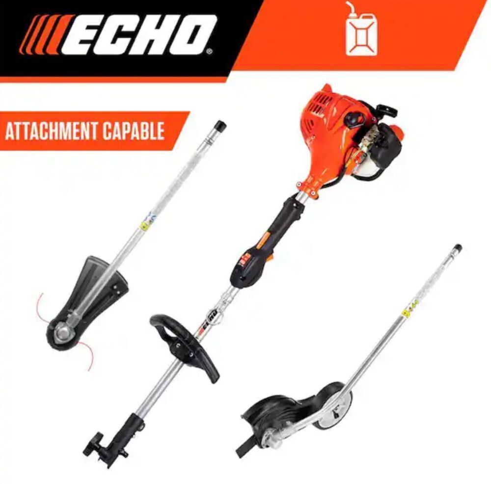 ECHO 21.2 cc Gas 2-Stroke Attachment Capable Straight Shaft String Trimmer with Speed-Feed Head and Curved Shaft Edger Kit - Image 1 - Lot 7JF
