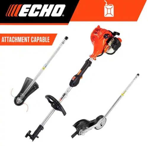 ECHO 21.2 cc Gas 2-Stroke Attachment Capable Straight Shaft String Trimmer with Speed-Feed Head and Curved Shaft Edger Kit - Lot 7JF