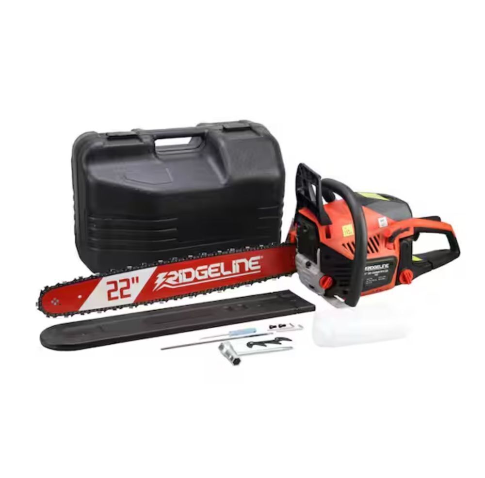 RIDGELINE 22 in. 58 cc Gas Powered 2-Stroke Portable Chainsaw with Case - Image 1 - Lot 15JF