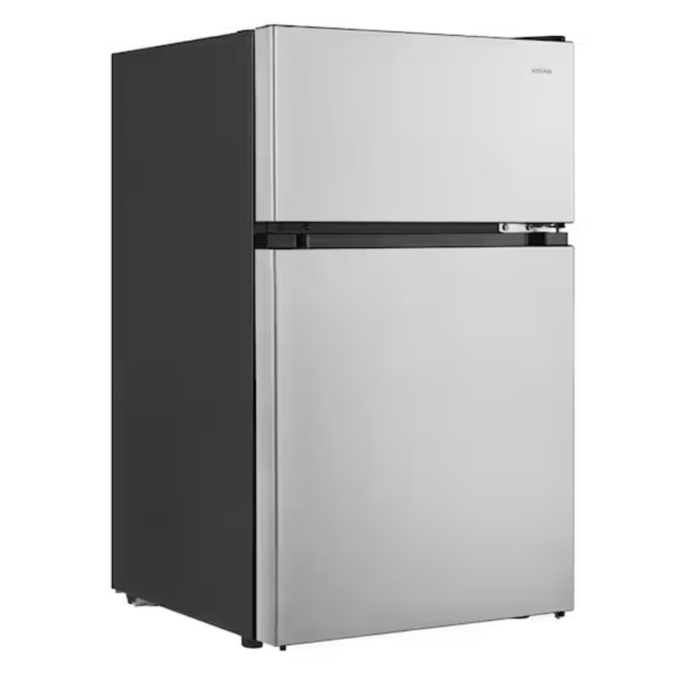 Vissani 3.1 cu. ft. 2-Door Mini Refrigerator in Stainless Steel with Freezer - Image 1 - Lot 54JF
