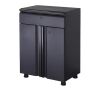 Husky Regular Duty Welded 24-Gauge Steel 1-Drawer 2-Door Garage Base Cabinet in Black (24 in. W x 33 in. H x 16 in. D) - Thumbnail 1
