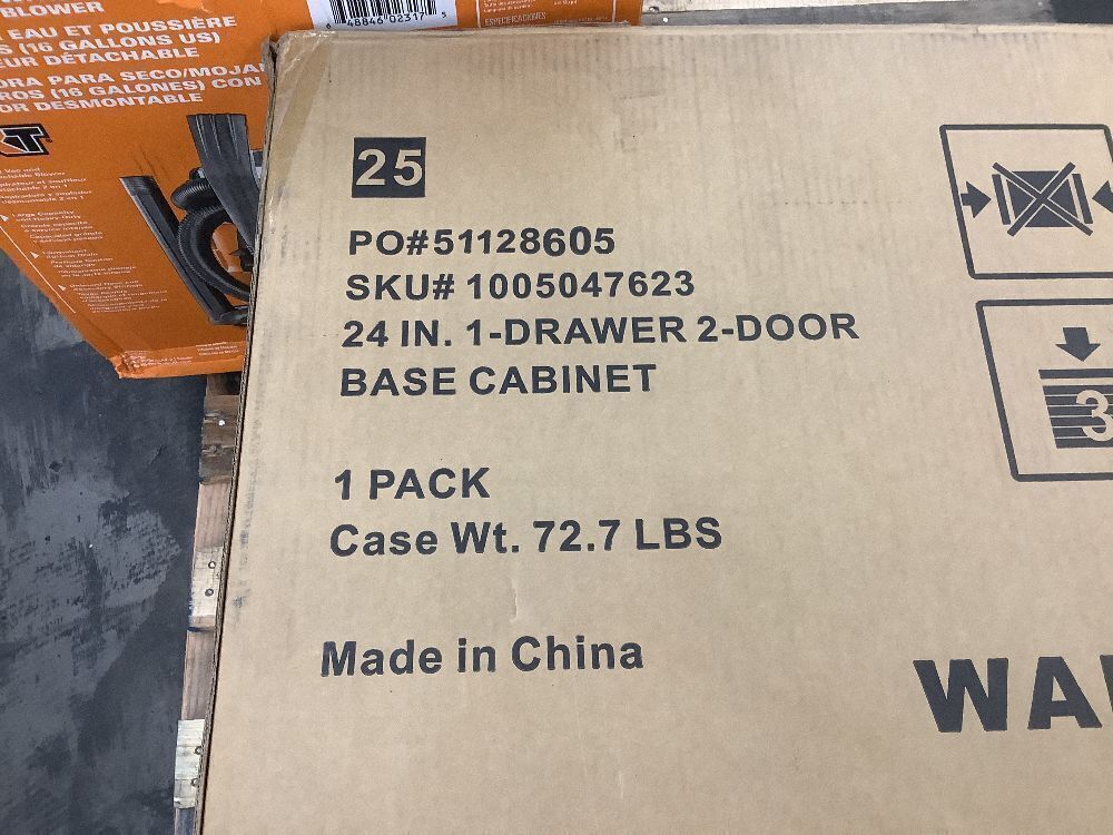 Husky Regular Duty Welded 24-Gauge Steel 1-Drawer 2-Door Garage Base Cabinet in Black (24 in. W x 33 in. H x 16 in. D) - Image 8 - Lot 45JF