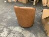 Uixe Brown PU Leather Swivel Accent Barrel Chair - Thumbnail 4