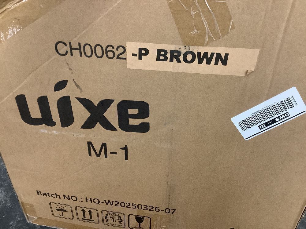 Uixe Brown PU Leather Swivel Accent Barrel Chair - Image 6 - Lot 46JF