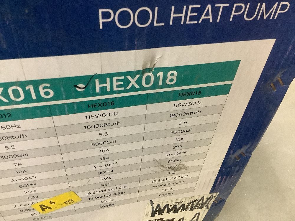 Aquastrong 18,000 BTU Heat Pump For 6,500 Gallons Pools 120V - Image 6 - Lot 48JF