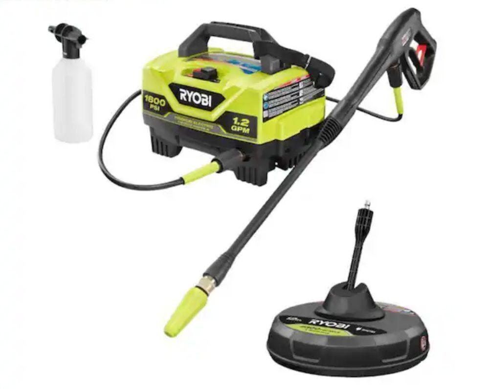 RYOBI 1800 PSI 1.2 GPM Cold Water Electric Pressure Washer with Surface Cleaner - Image 1 - Lot 50JF