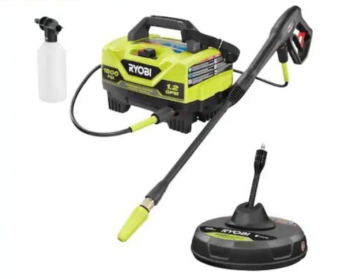 RYOBI 1800 PSI 1.2 GPM Cold Water Electric Pressure Washer with Surface Cleaner - Lot 50JF