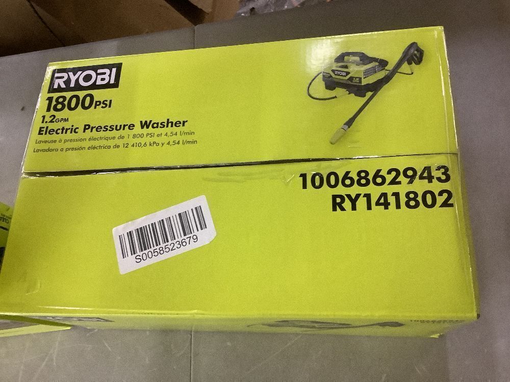 RYOBI 1800 PSI 1.2 GPM Cold Water Electric Pressure Washer with Surface Cleaner - Image 4 - Lot 50JF