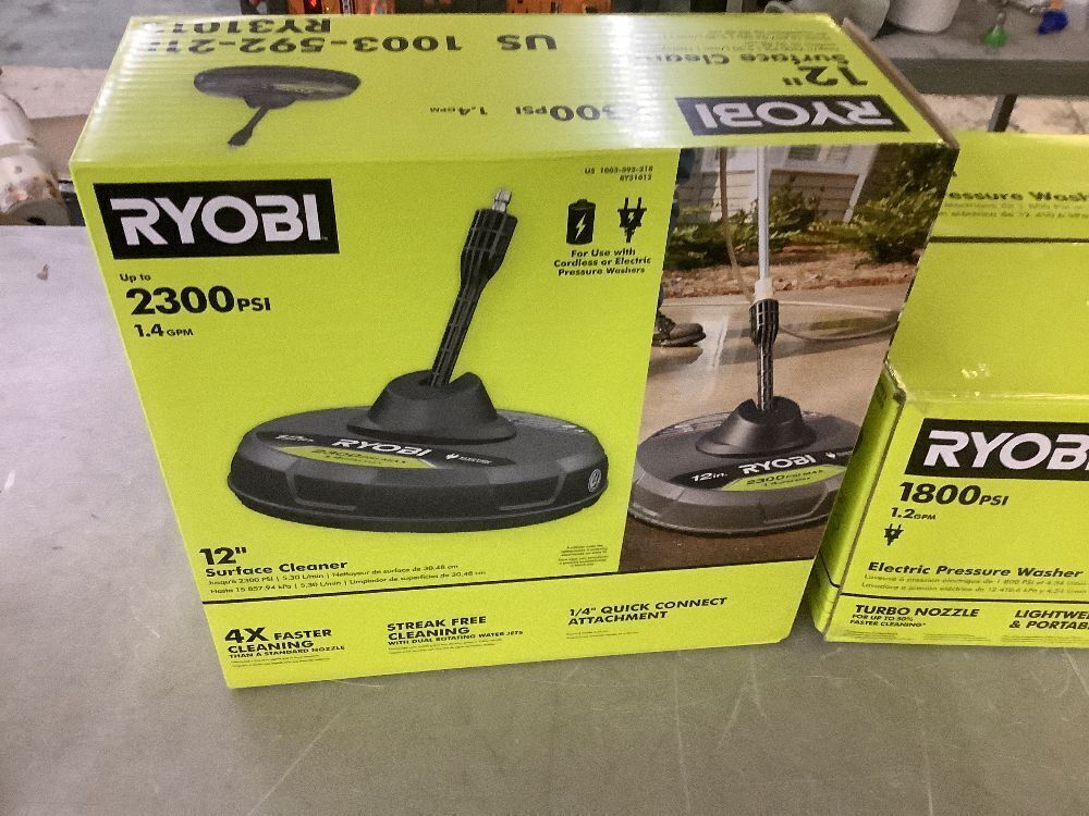 RYOBI 1800 PSI 1.2 GPM Cold Water Electric Pressure Washer with Surface Cleaner - Image 5 - Lot 50JF