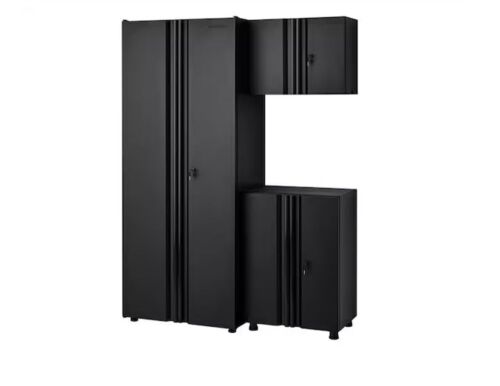 Husky 3-Piece Regular Duty Welded Steel Garage Storage System in Black - Dented - Lot 4JF