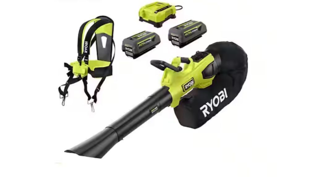 RYOBI 40V HP Brushless 100 MPH 600 CFM Cordless Leaf Blower/Mulcher/Vacuum with (2) 4.0 Ah Batteries and Charger - Image 1 - Lot 16JF