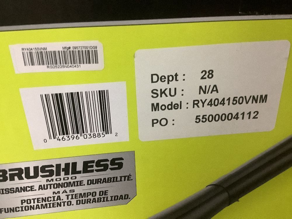 RYOBI 40V HP Brushless 100 MPH 600 CFM Cordless Leaf Blower/Mulcher/Vacuum with (2) 4.0 Ah Batteries and Charger - Image 5 - Lot 16JF