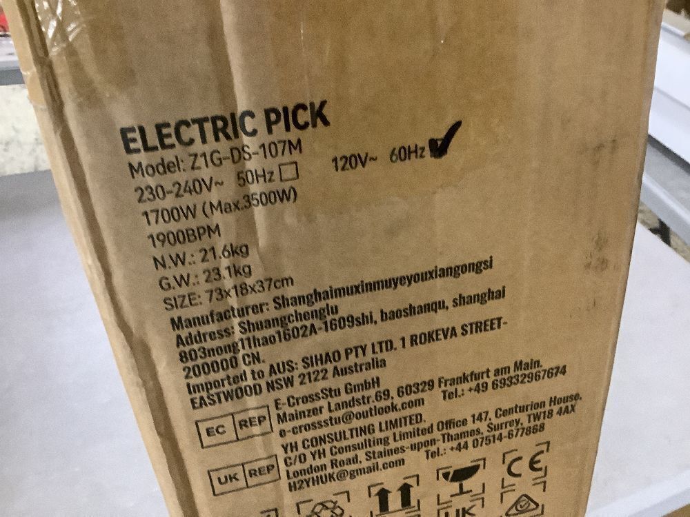 VEVOR 28.7 in. x 7 in. Demolition Jack Hammer, 3500W, 1900 BPM - Image 6 - Lot 24JF